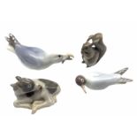 Four Bing & Grondahl porcelain figures to include a Seagull no. 1808