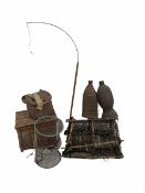 Two vintage wicker Eel traps