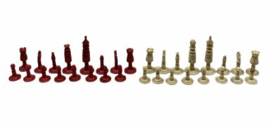 19th century Indian ivory chess set
