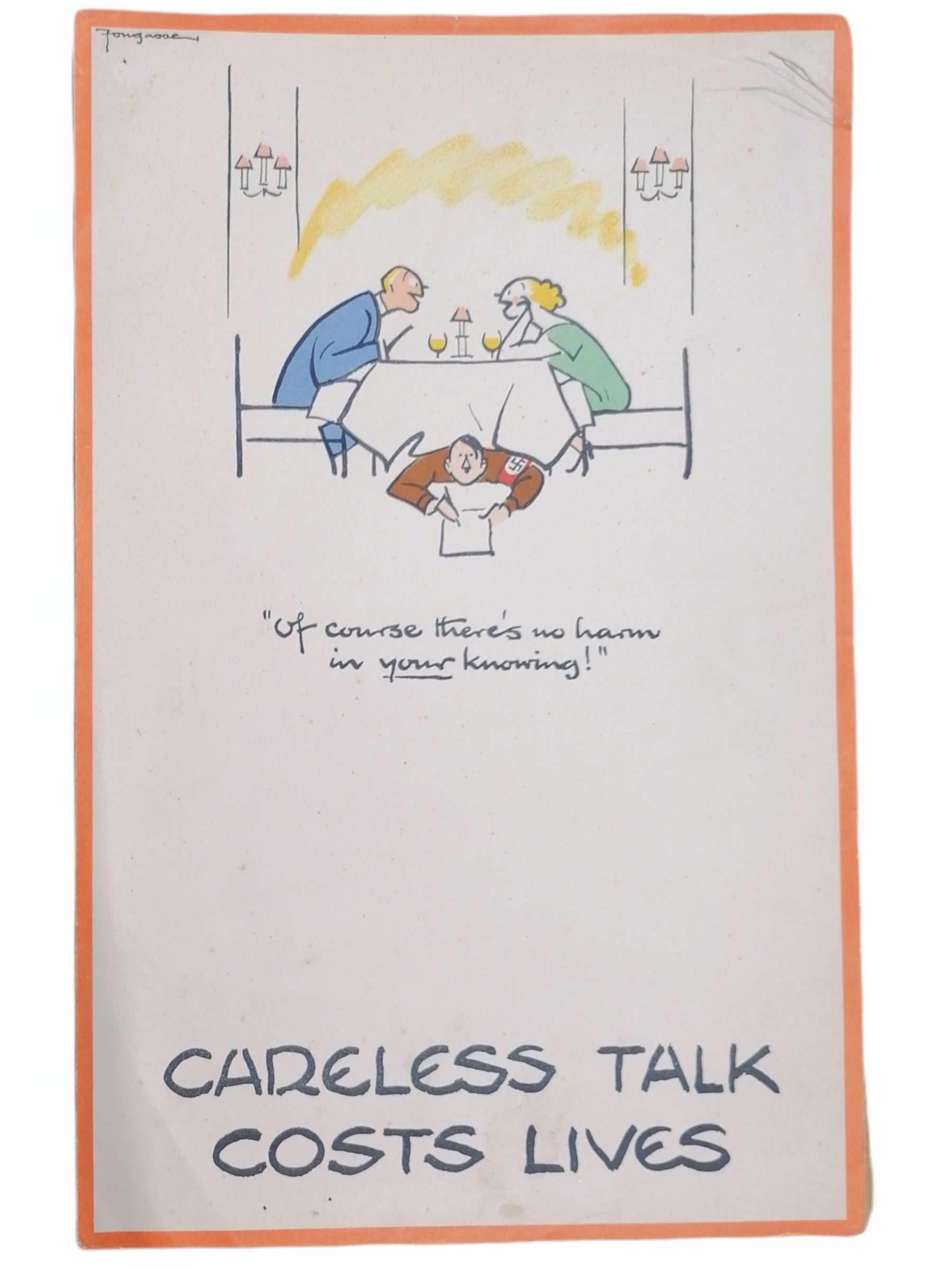 Fougasse (Cyril Kenneth Bird; British 1887-1965): 'Careless Talk Costs Lives' - Image 5 of 9