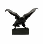 20th century bronze model of a Bird of Prey with wings outstretched