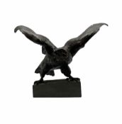 20th century bronze model of a Bird of Prey with wings outstretched