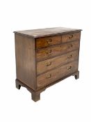George III mahogany chest fitted with two short over three long drawers