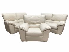 Natuzzi - 'Editions' three piece lounge suite comprising a pair of three seat sofas upholstered in c