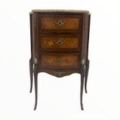 Early 20th century French walnut and kingwood commode