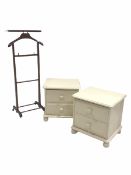 Pair white painted two drawer bed side chests