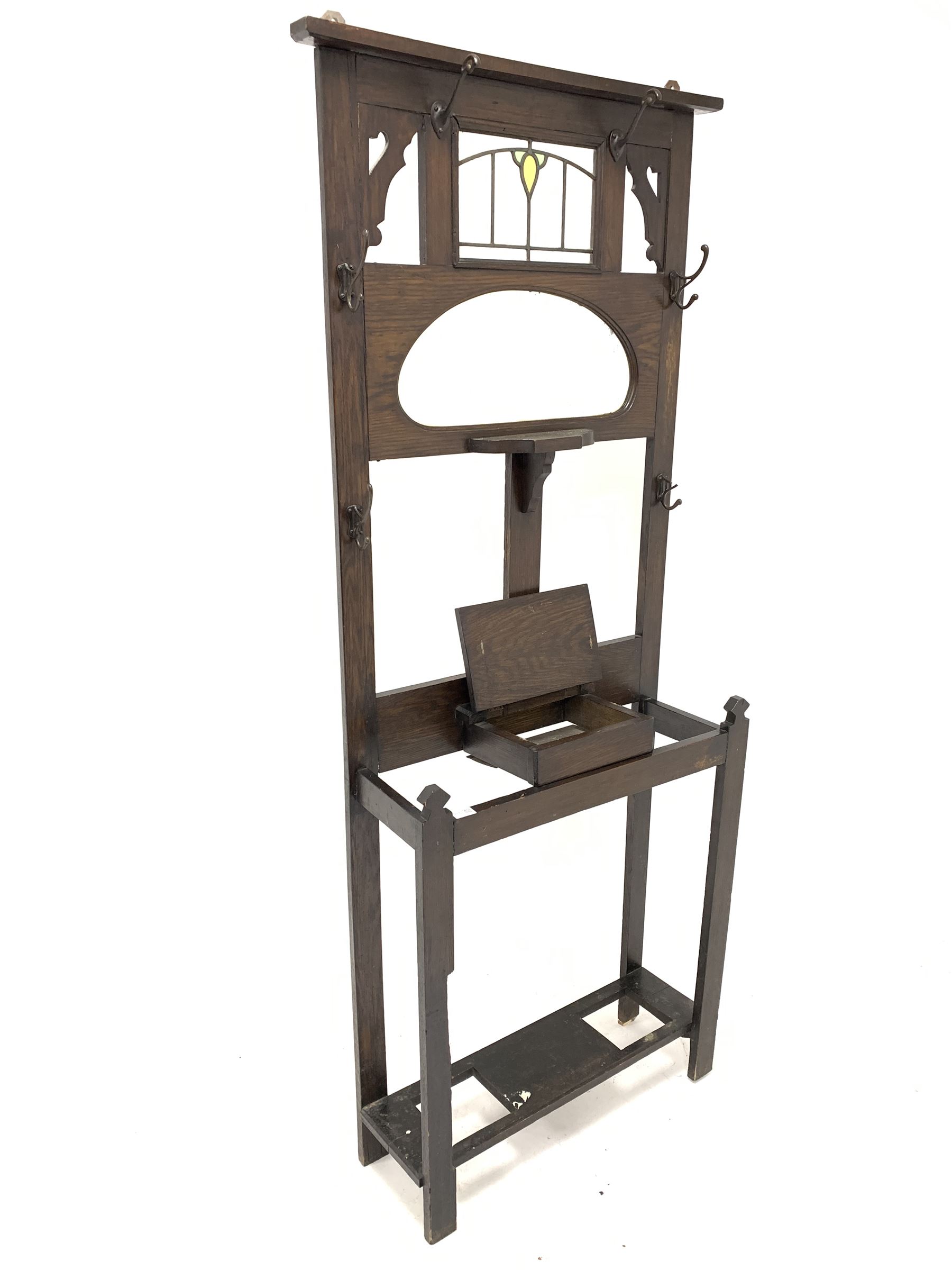 Edwardian oak hallstand - Image 2 of 5