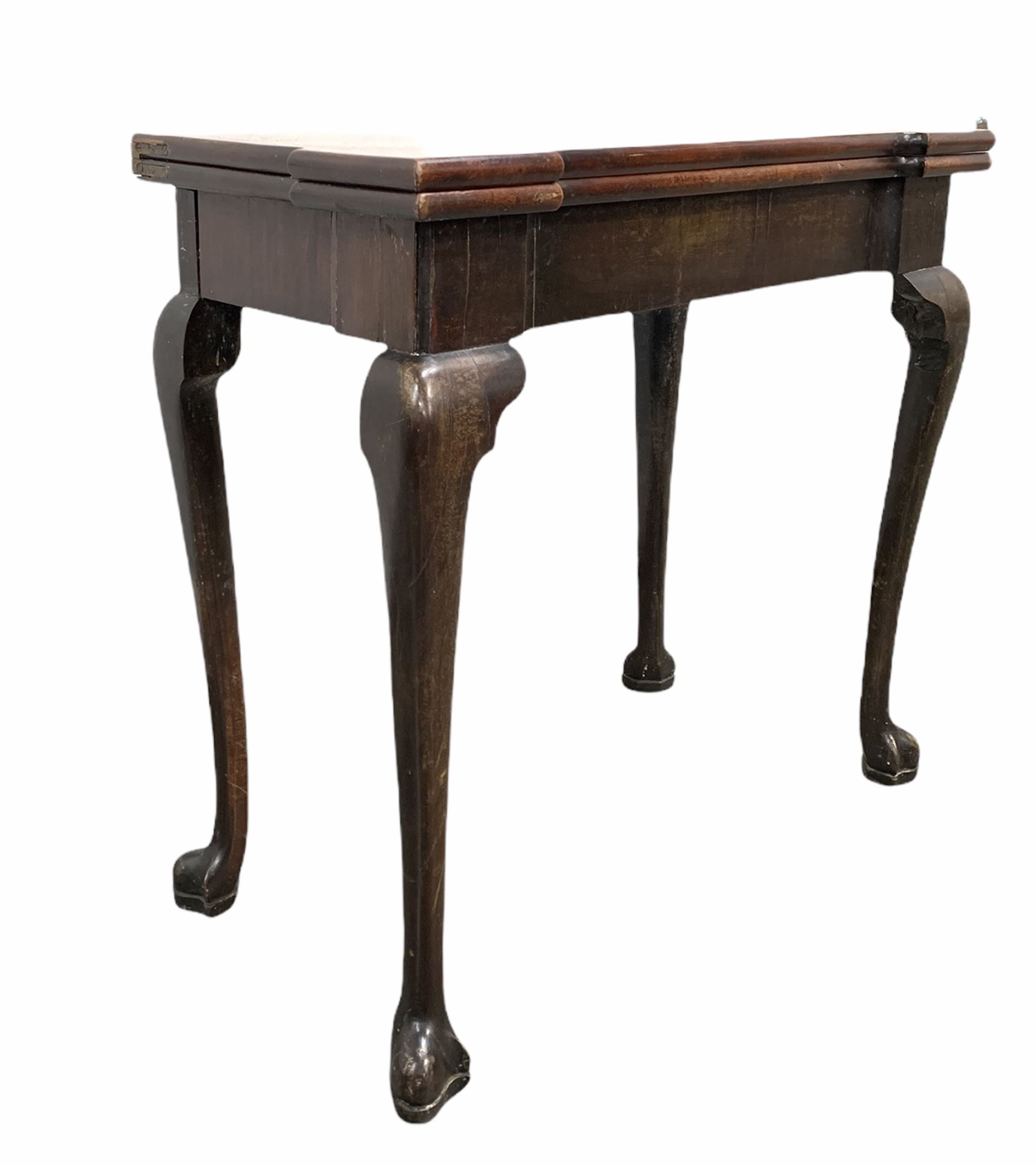 George II mahogany fold over tea table - Image 3 of 10