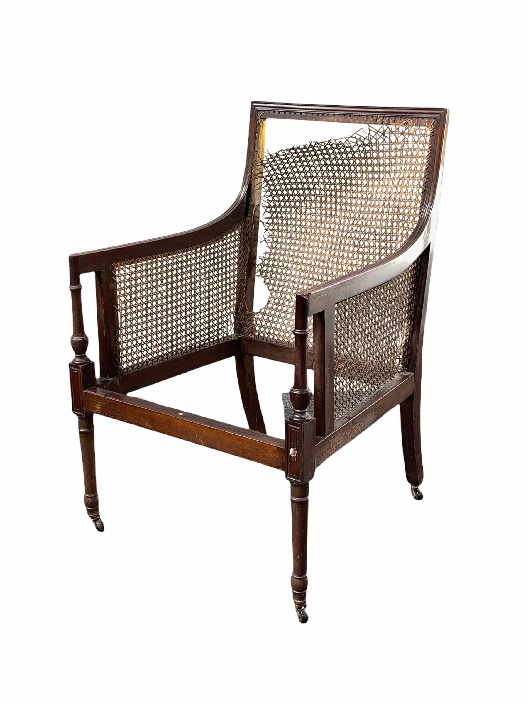 Early 20th century Regency design mahogany elbow chair