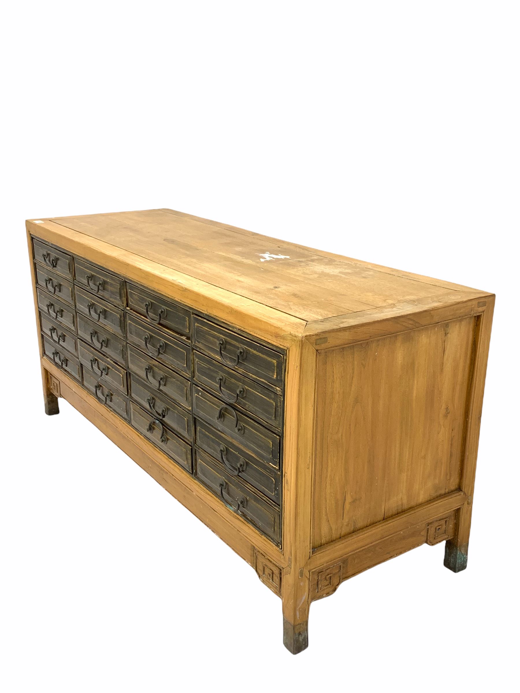 Chinese hardwood multi drawer sideboard - Image 2 of 3