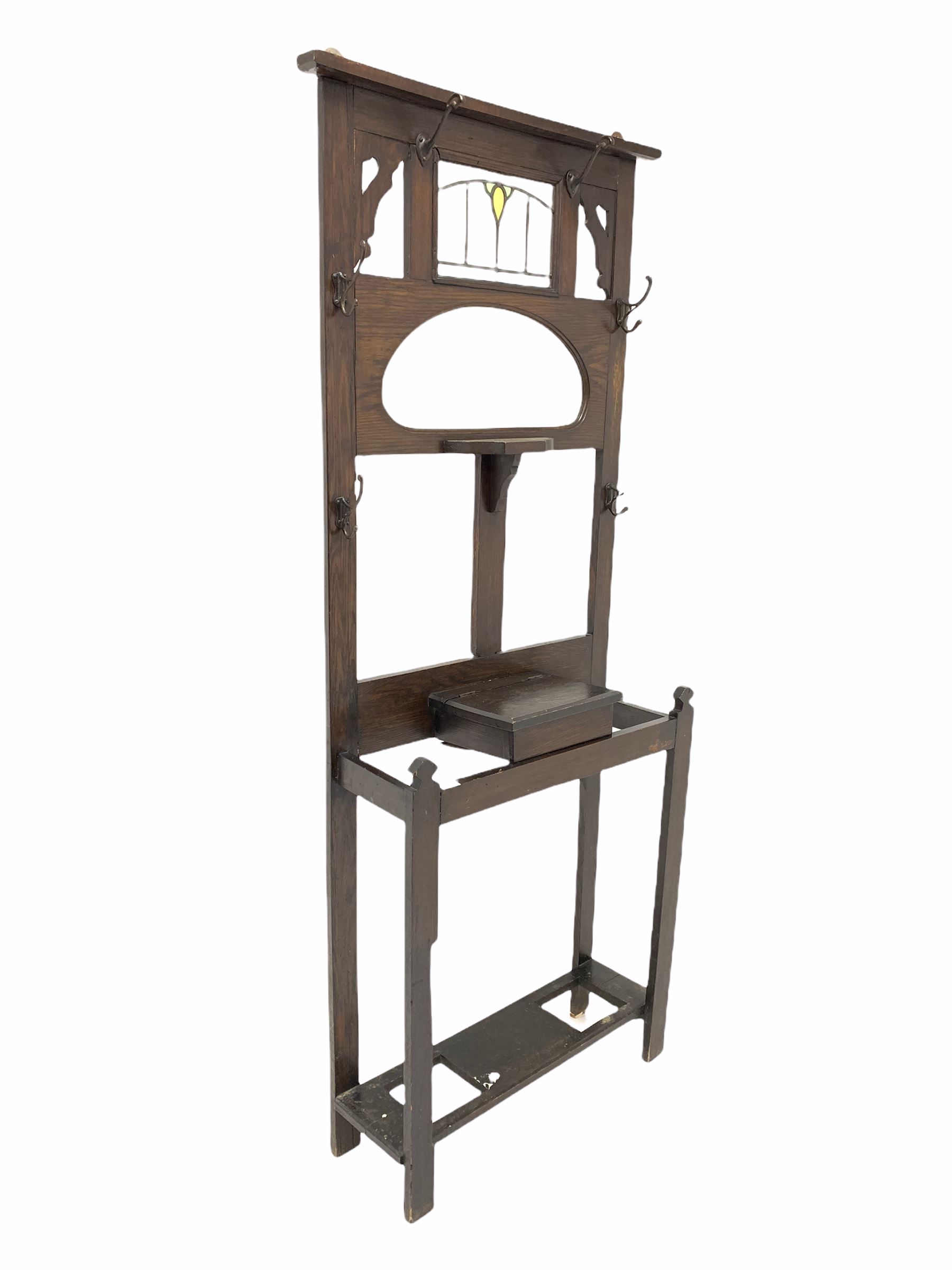 Edwardian oak hallstand