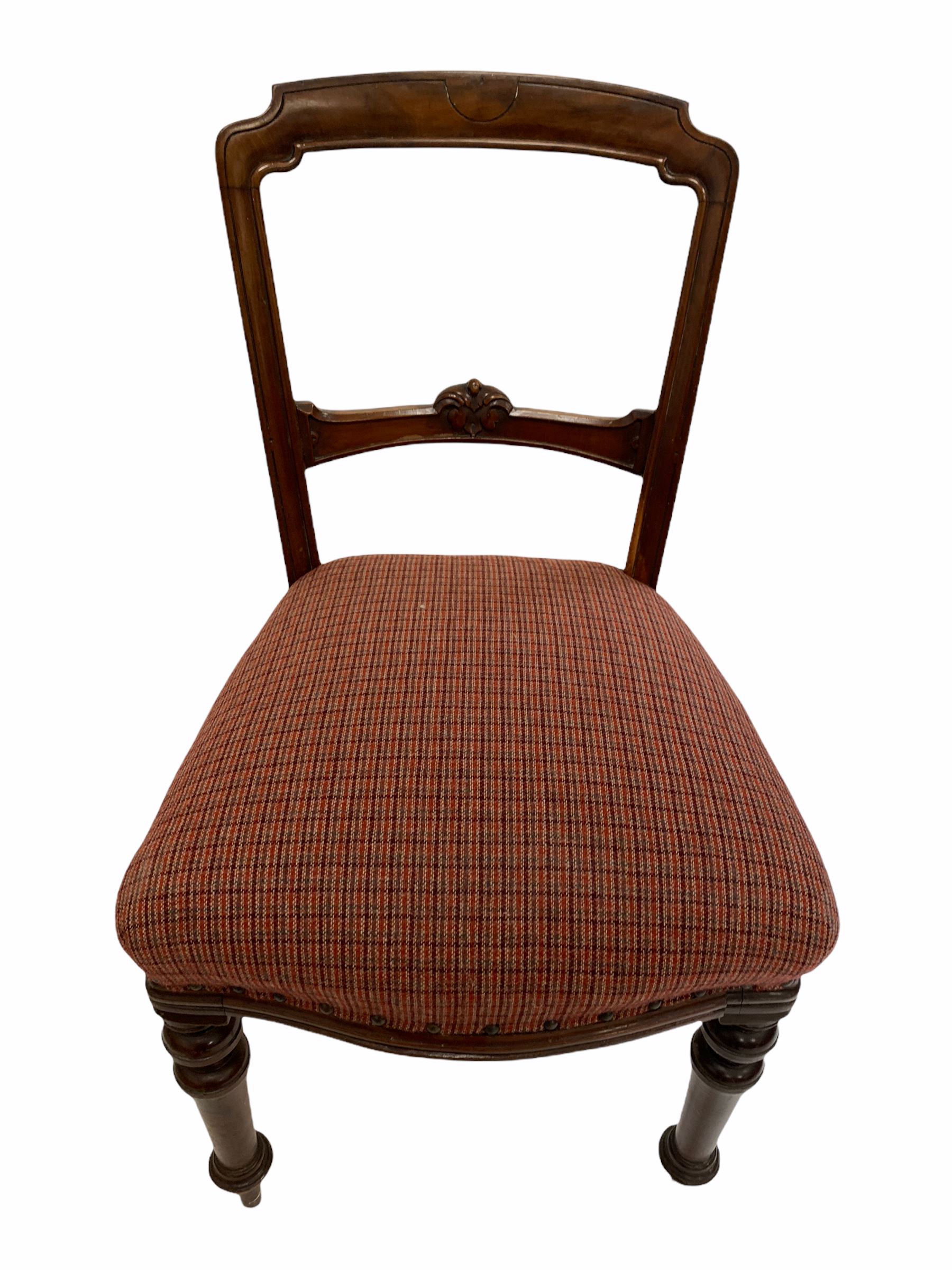 Set six Victorian walnut dining chairs - Image 4 of 4