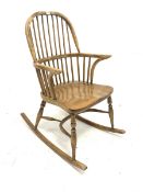 20th century elm Windsor style rocking chair