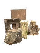 Four carved limestone architectural fragments