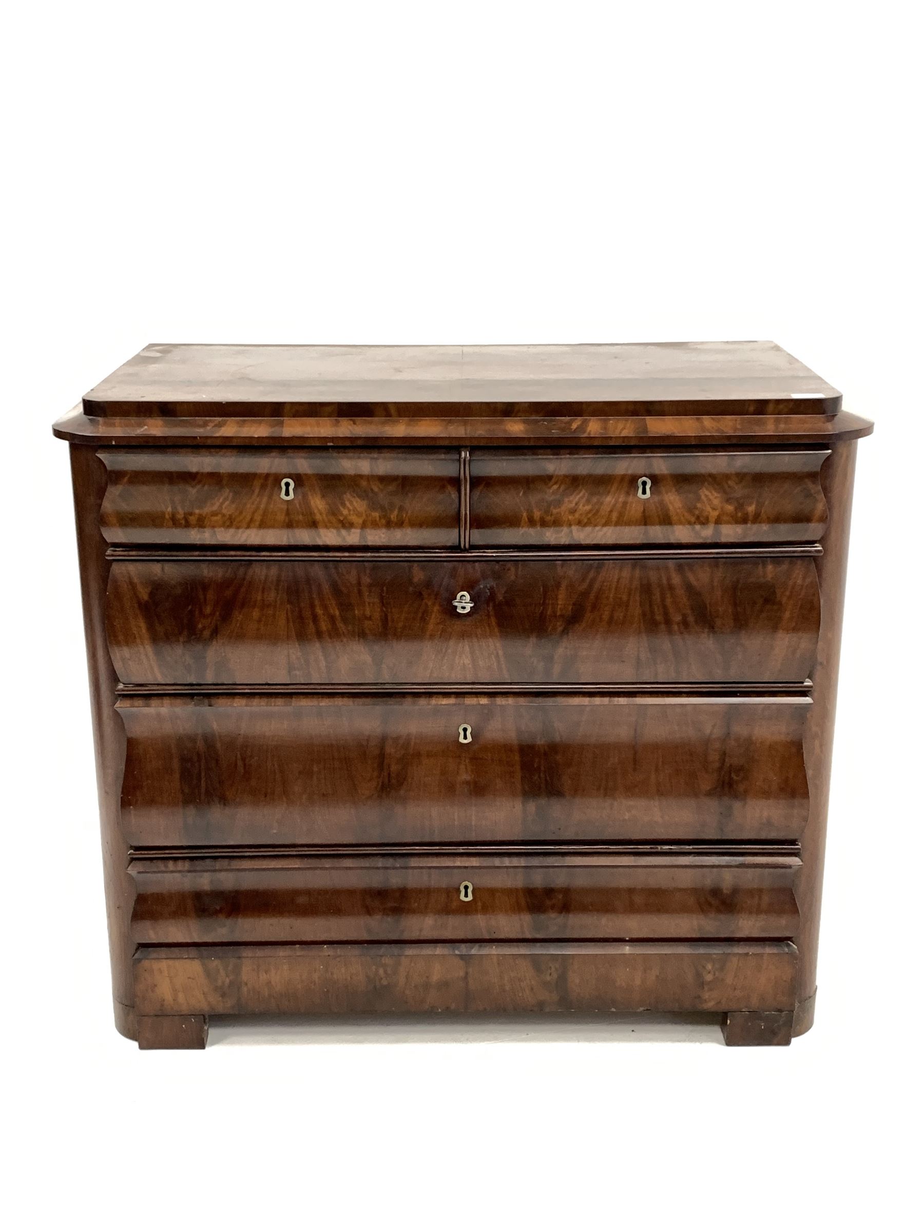 19th century continental mahogany four drawer chest