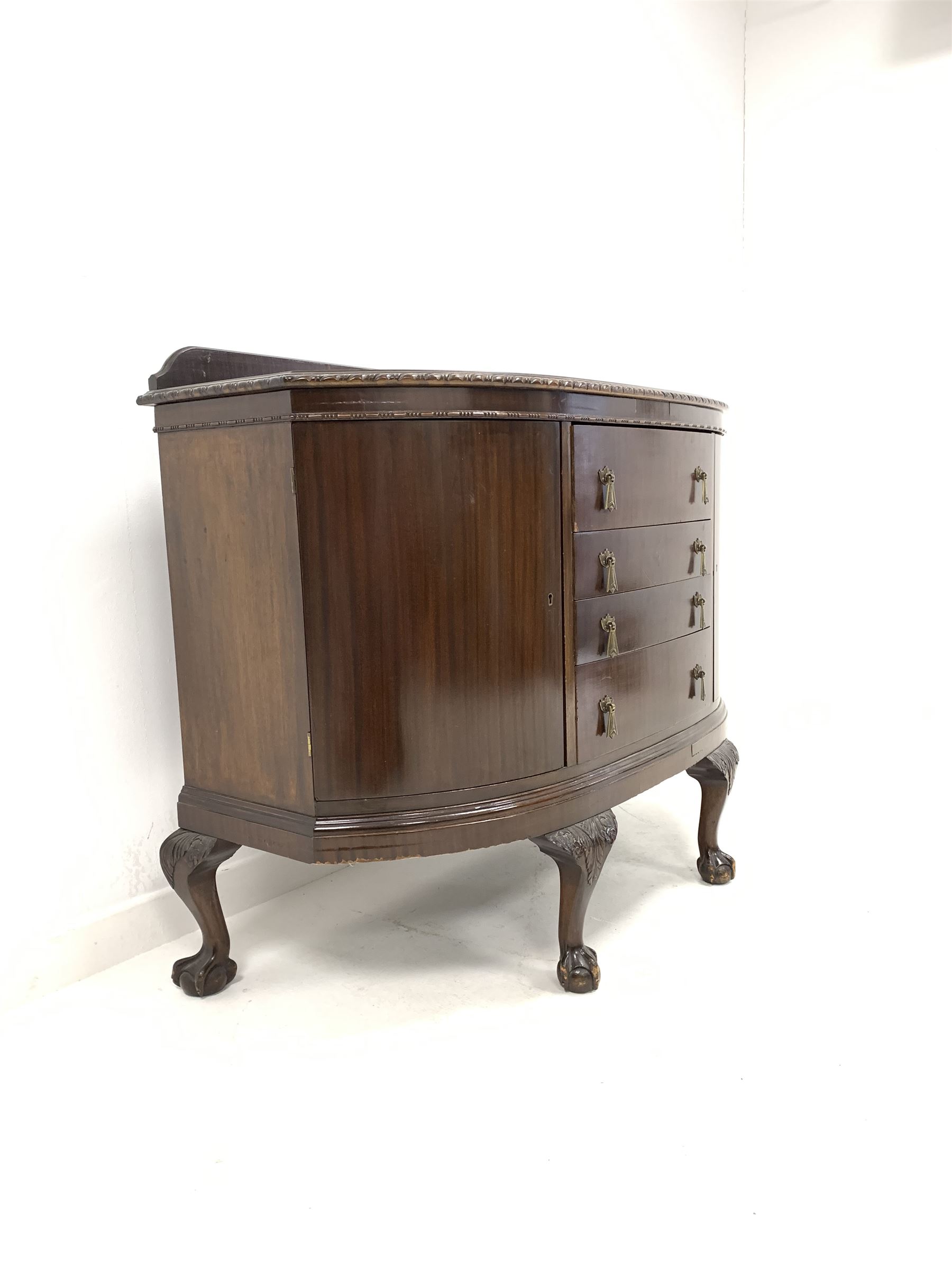 Mid 20th century mahogany bow front sideboard - Image 2 of 5