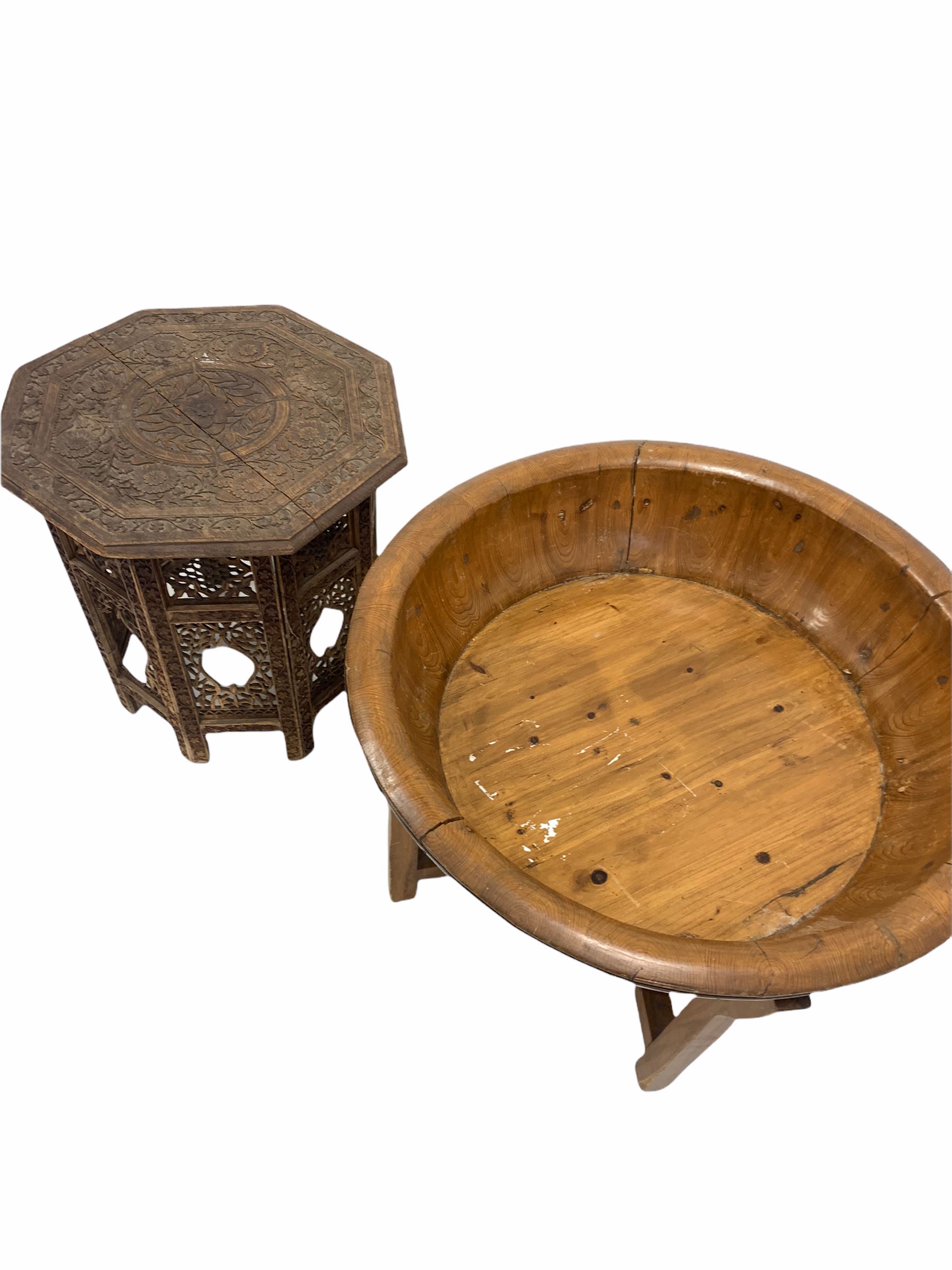 Indian hardwood octagonal occasional table - Image 2 of 3