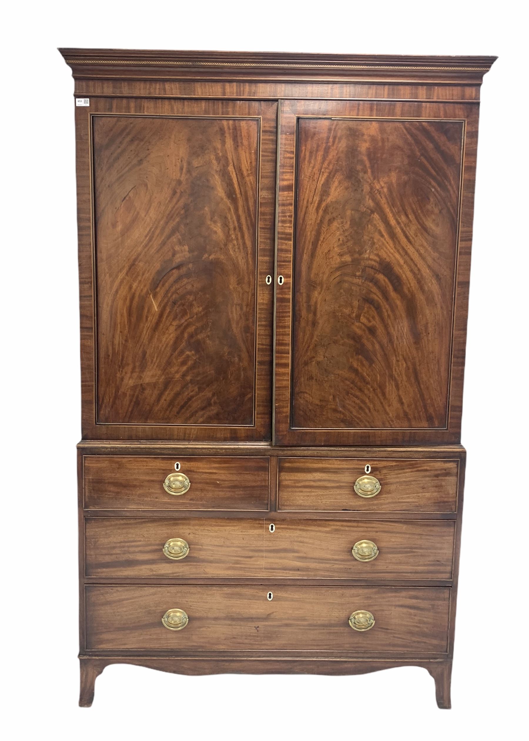 Georgian mahogany linen press