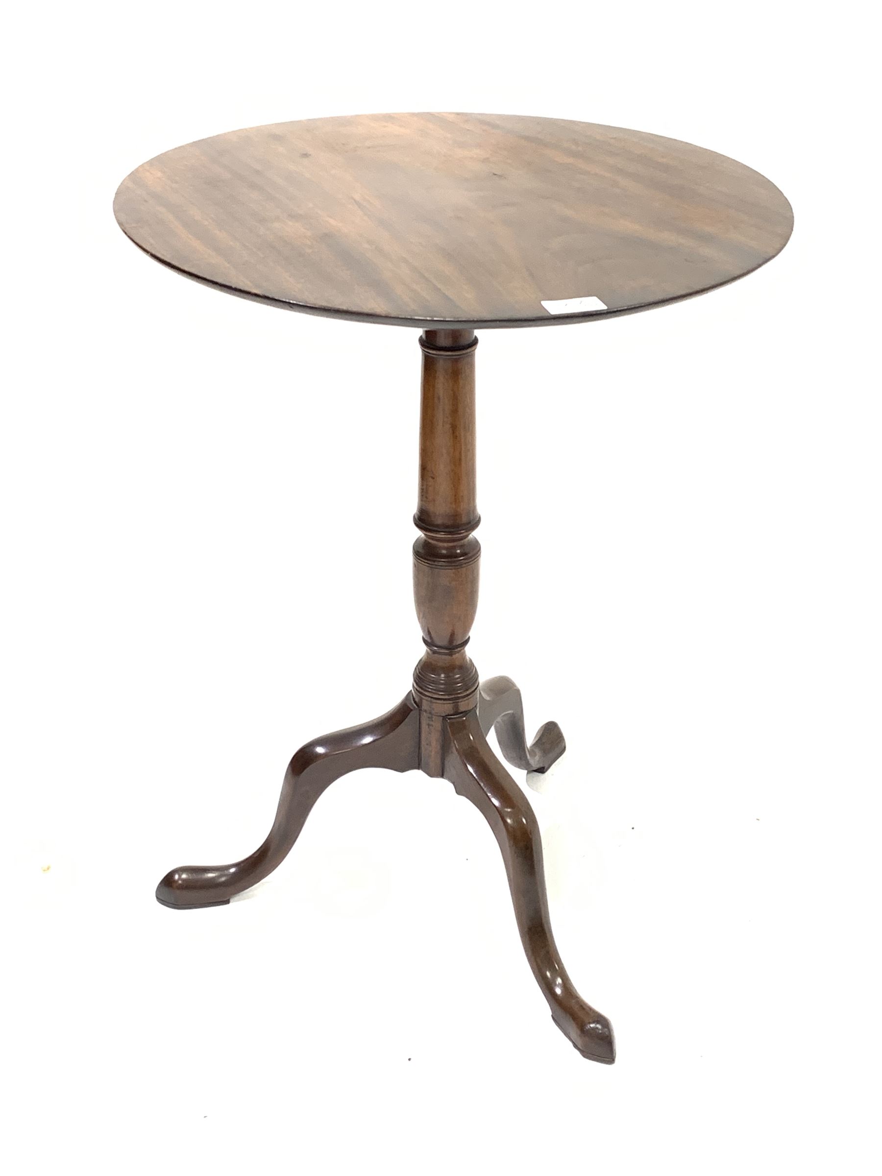 19th century mahogany tripod occasional table - Image 2 of 3