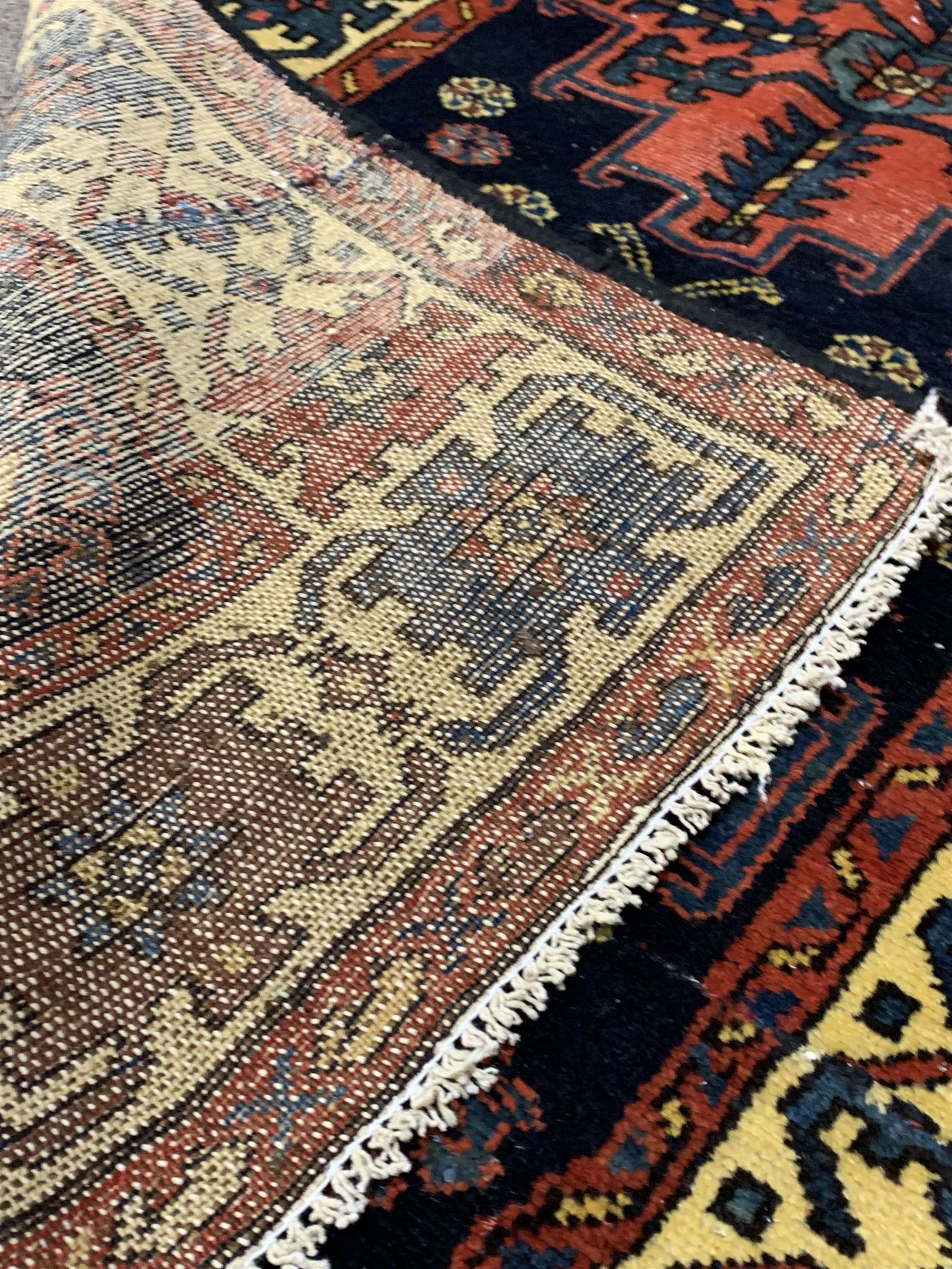 Persian Herriz runner rug of blues reds and browns - Image 2 of 3