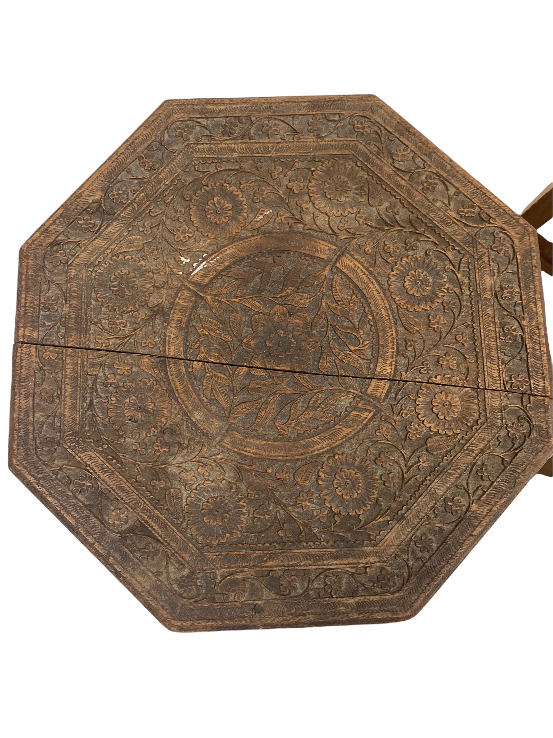 Indian hardwood octagonal occasional table - Image 3 of 3