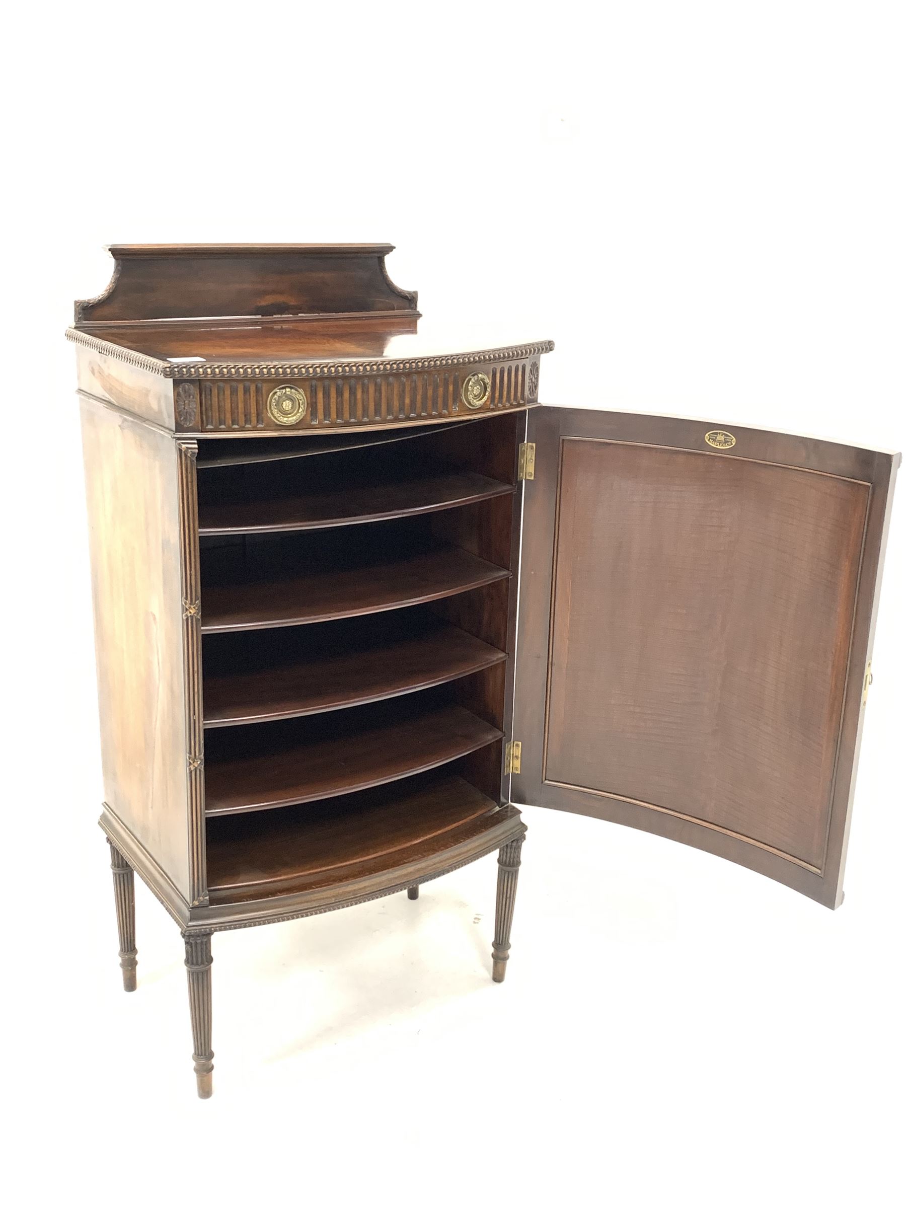 Maple & Co - Late 19th/ Early 20th century walnut bow front sheet music cabinet - Image 2 of 3