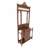 Edwardian style walnut hall stand