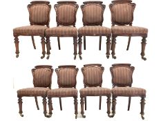 Set eight Victorian mahogany dining chairs