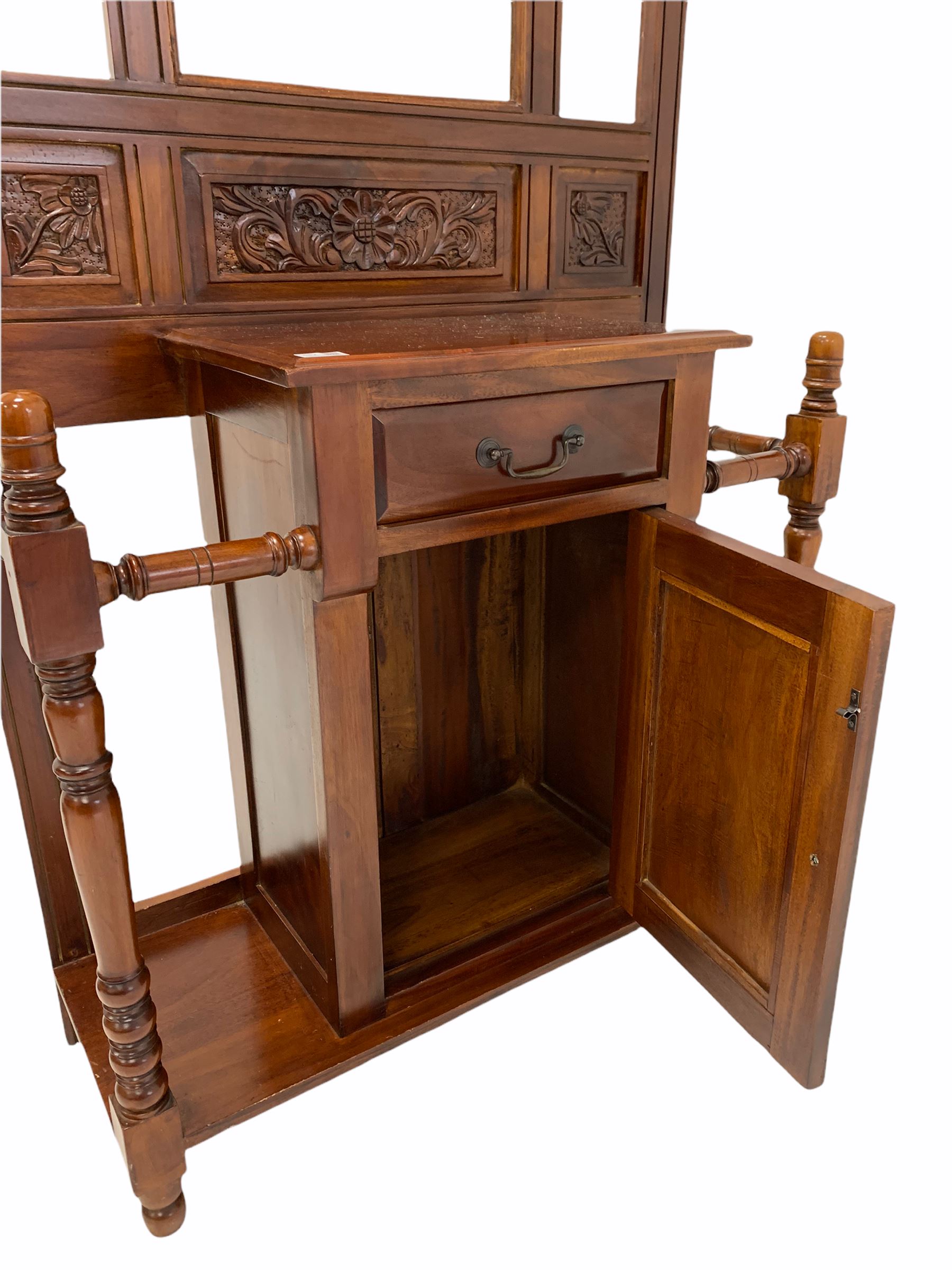 Edwardian style walnut hall stand - Image 3 of 4