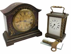 Early 20th century eight-day timepiece mantle clock with a Buren (Swiss) drum movement and rear case