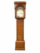 18th century oak longcase with mahogany inlay