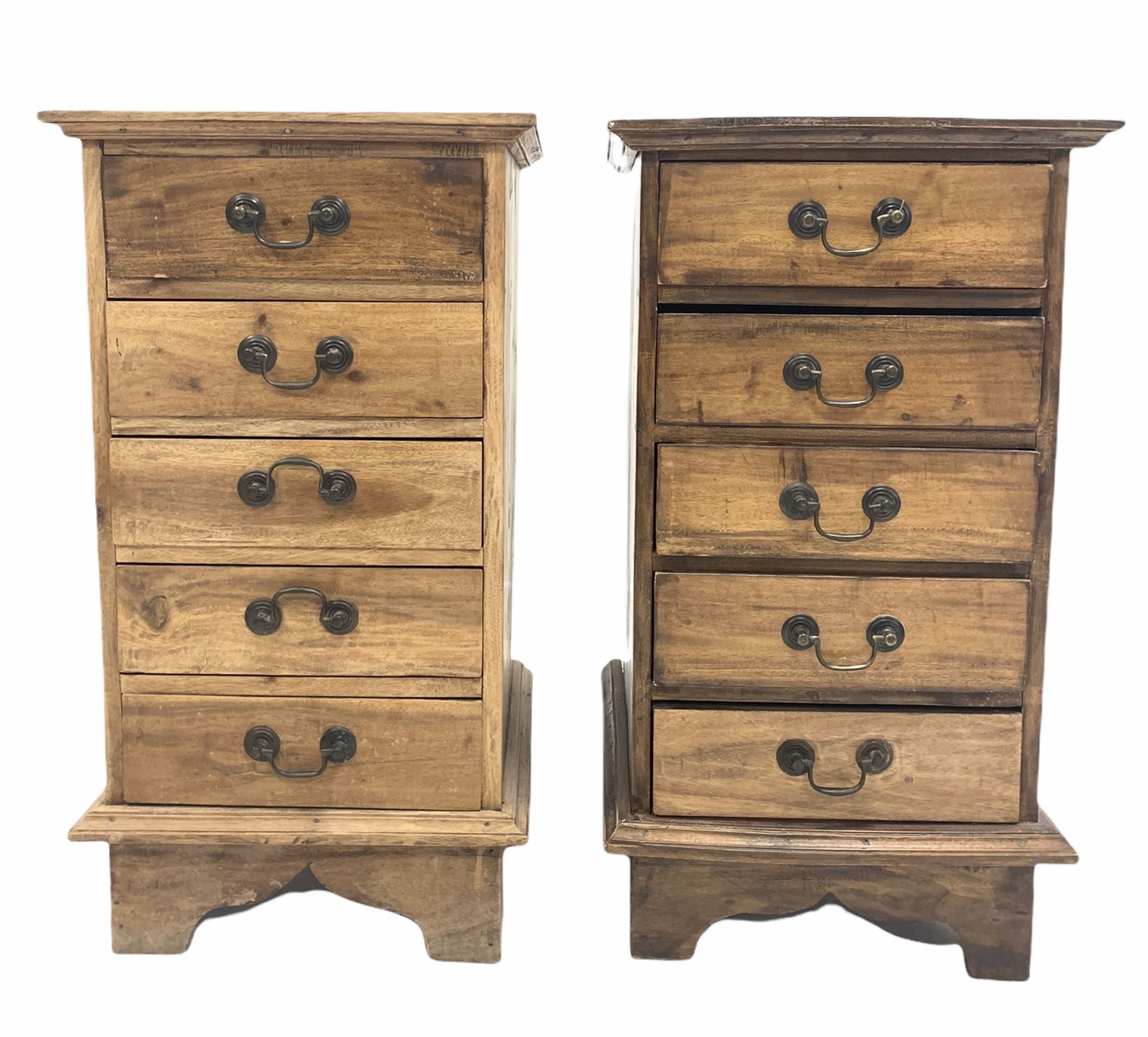 Pair of hardwood bedsides