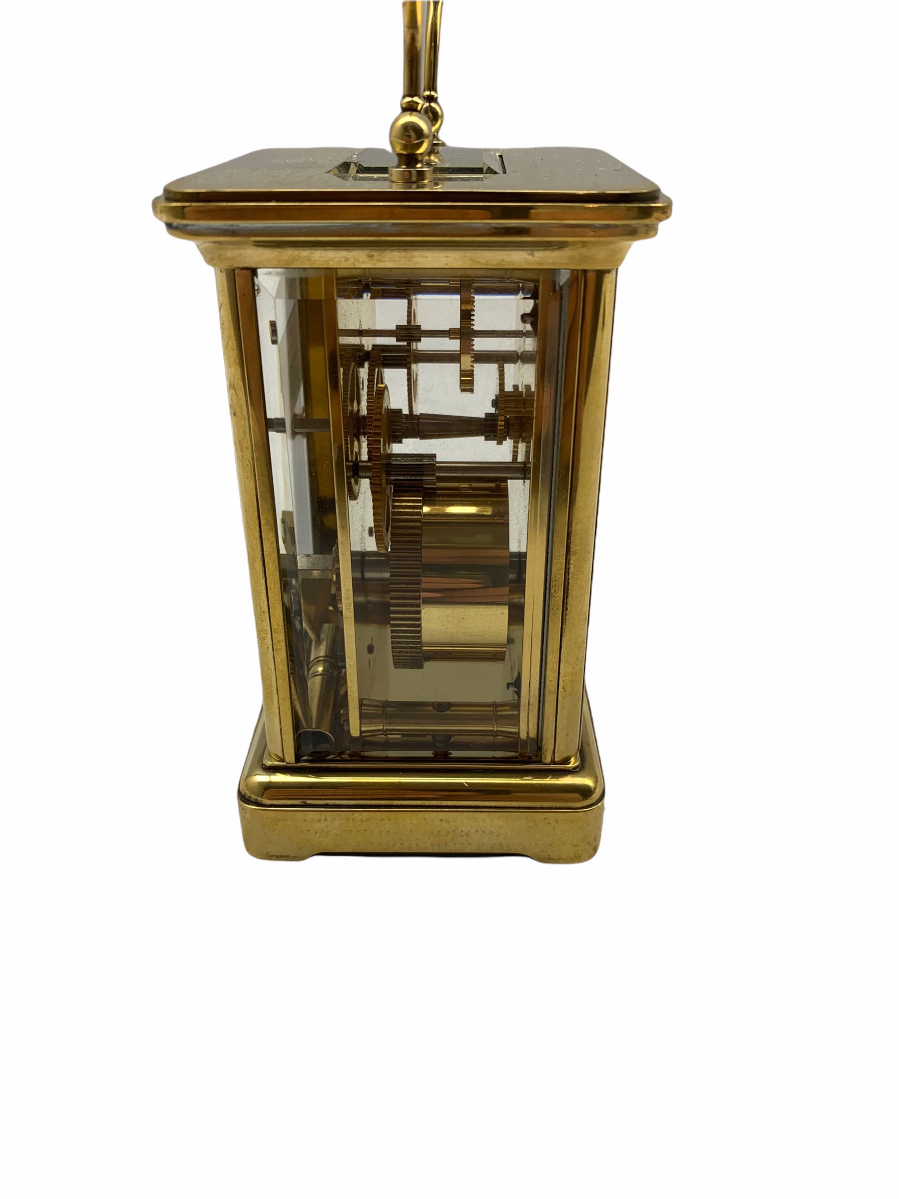 20th Century Mathew Norman eight-day Corniche cased timepiece carriage clock with a lever platform e - Image 2 of 4