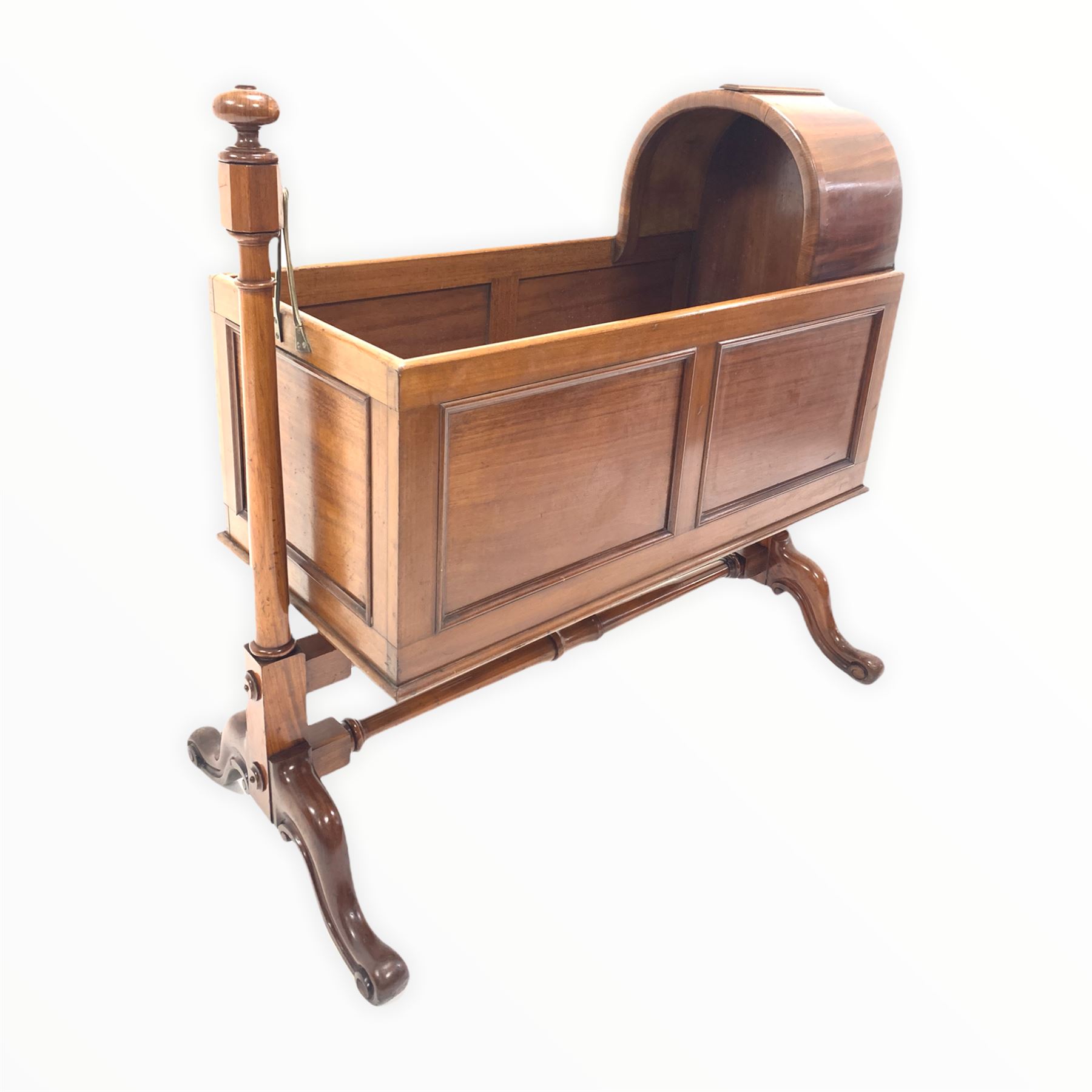 Victorian mahogany cradle on stand