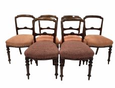 Set six Victorian walnut dining chairs