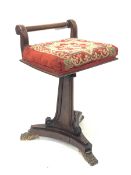 Regency rosewood rise and fall music stool