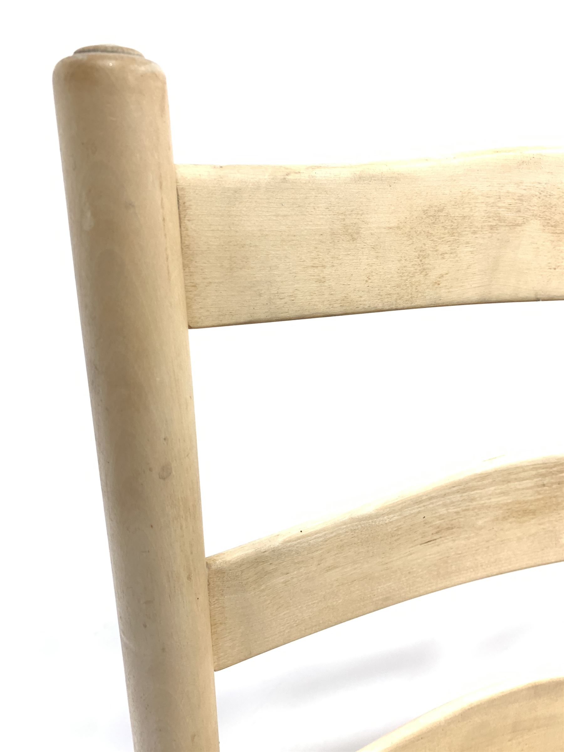 Set of six 20th century stripped beech dining chairs - Image 3 of 4