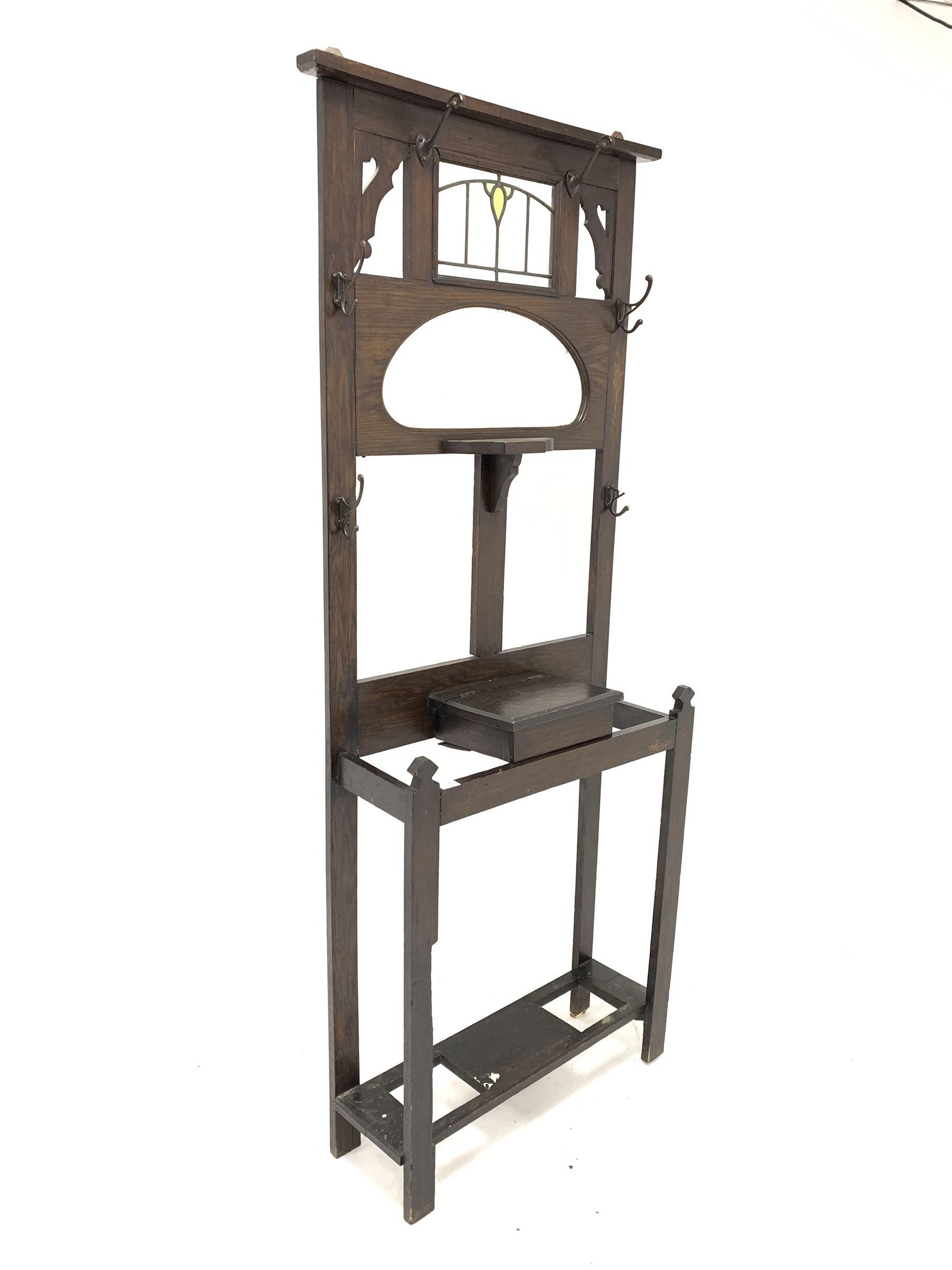 Edwardian oak hallstand - Image 5 of 5