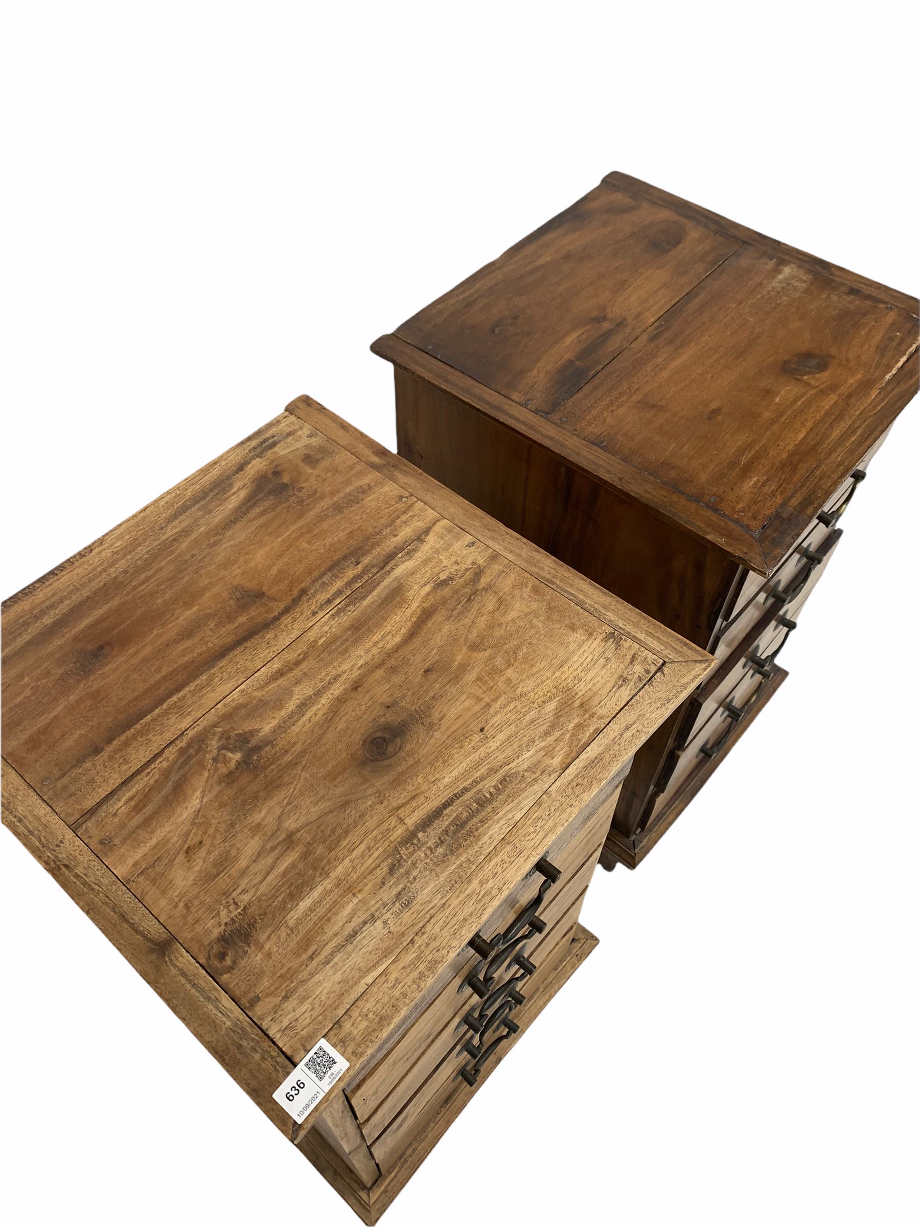 Pair of hardwood bedsides - Image 3 of 3