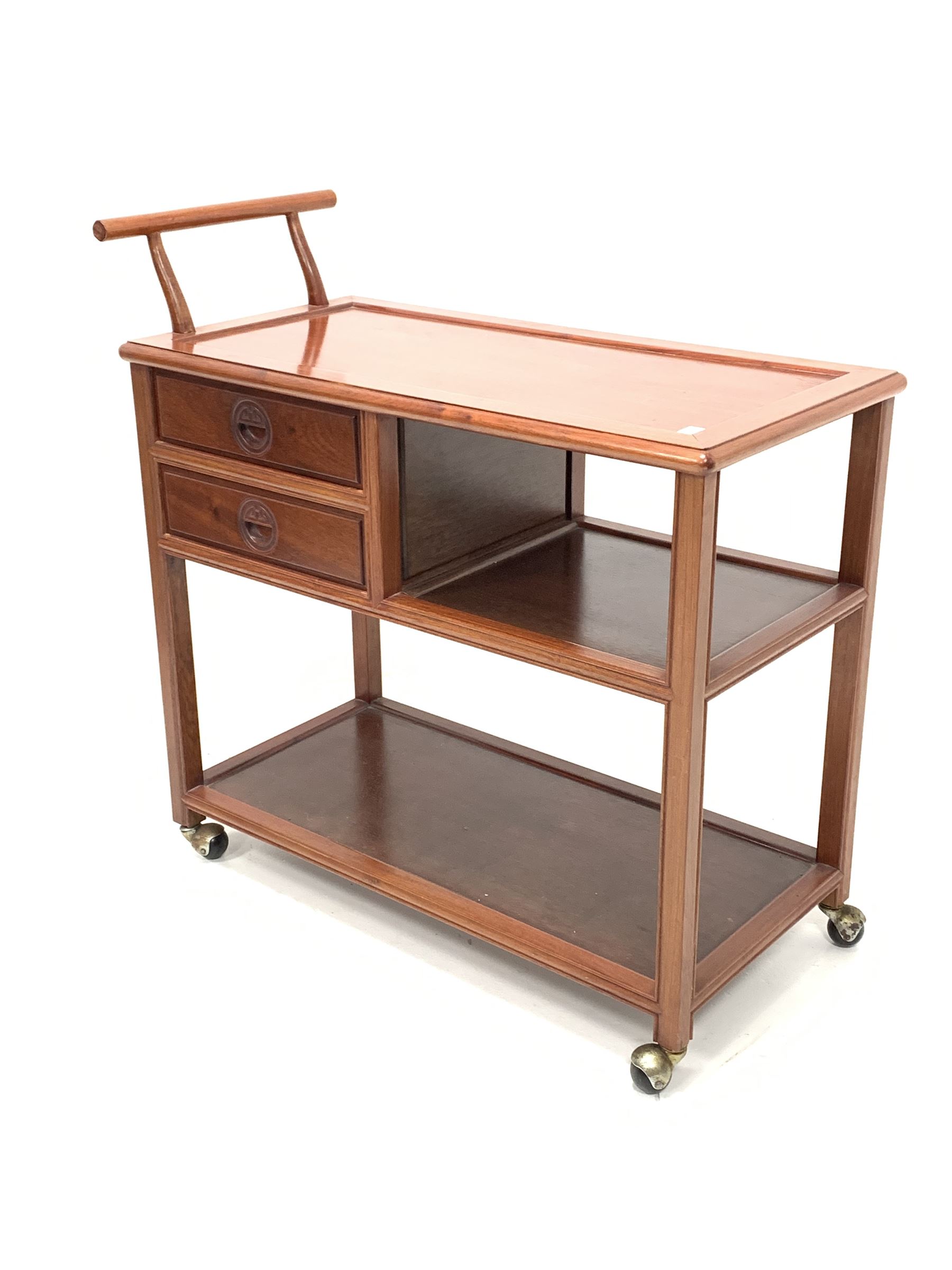 Chinese hardwood drinks trolley