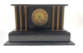 Victorian architectural slate mantel clock