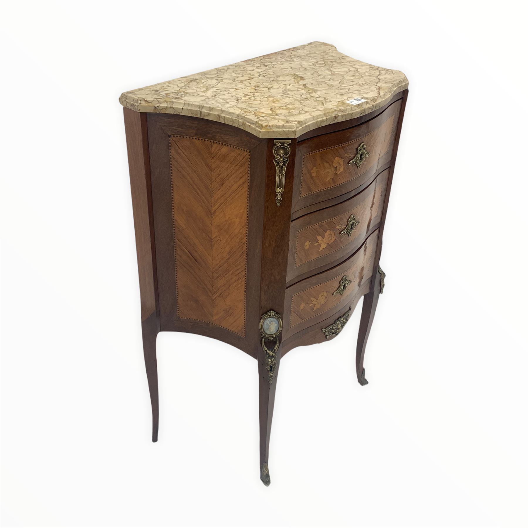 Early 20th century French walnut and kingwood commode - Image 3 of 6