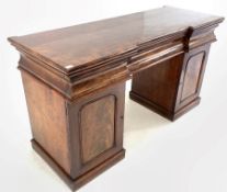 Early 19th century figured mahogany twin pedestal sideboard
