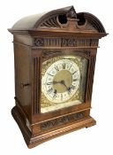 Late 19th century striking mantle clock in architectural walnut case