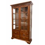 20th century cherry display cabinet