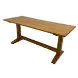 20th century beech refectory style dining table