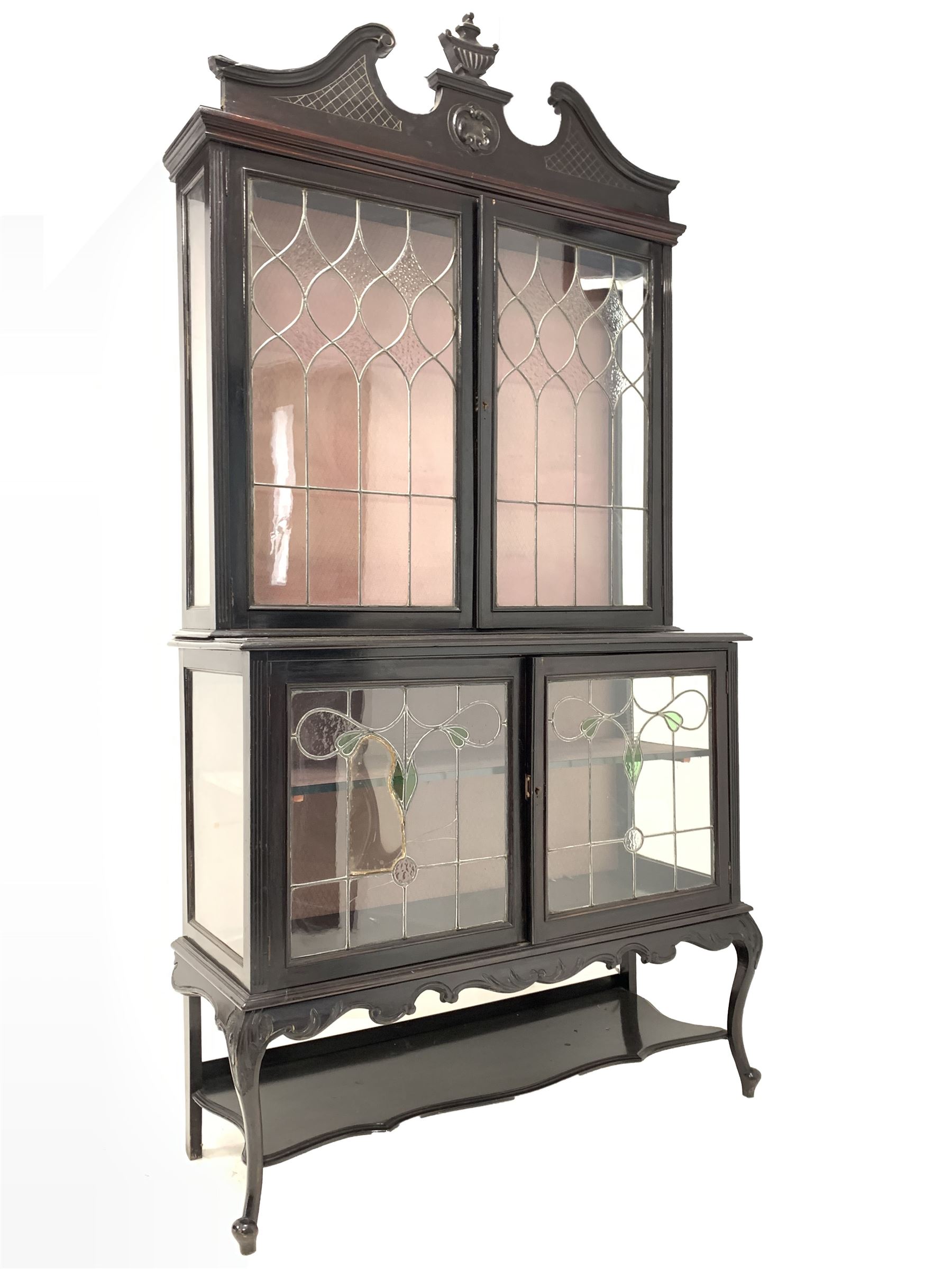 Late 19th century mahogany Empire style display cabinet