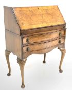 Early 20th century Queen Anne style figured walnut bureau