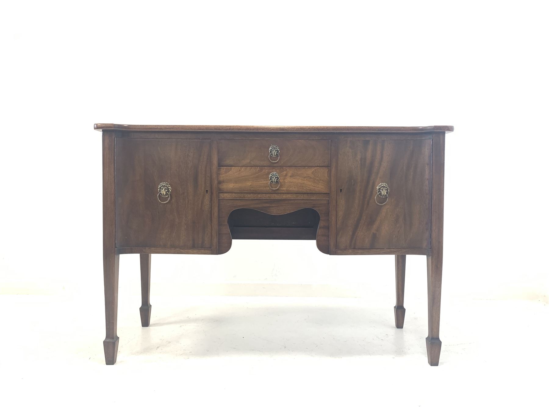 Regency design mahogany serpentine front sideboard