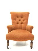 Victorian style high back armchair